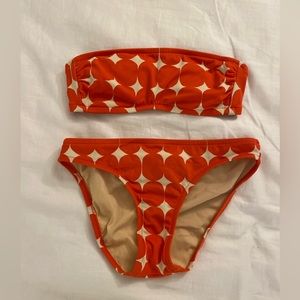 JCrew Orange and White Bikini